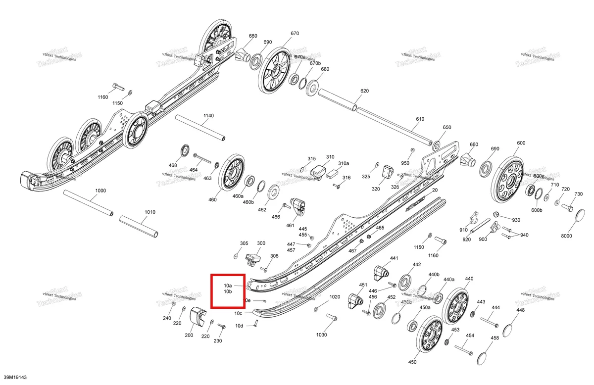 Деталь 503193730 на схеме узла 2019 Ski-Doo RENEGADE 600R E-TEC - ADRENALINE X Rear Suspension - Lower Section