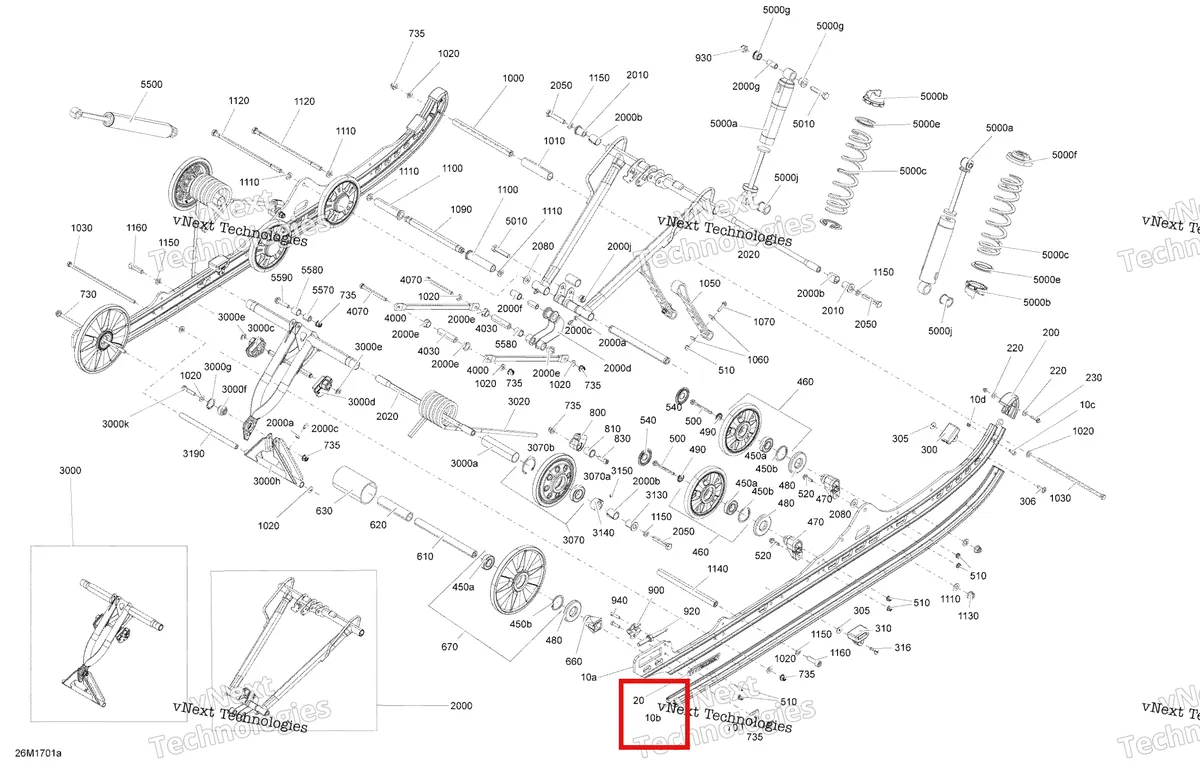 Деталь 503193819 на схеме узла 2017 Ski-Doo SUMMIT - 2-STROKE - 800R E-TEC Rear Suspension