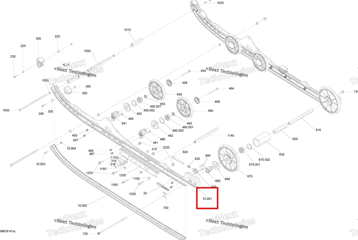 Деталь 503193827 на схеме узла 2018 Ski-Doo FREERIDE 850 E-TEC Rear Suspension Freeride - Package 146 - Inferior