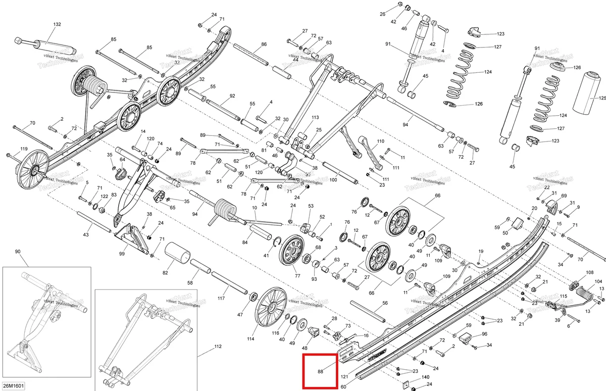 Деталь 503193833 на схеме узла 2016 Ski-Doo SUMMIT 800R E-TEC Rear Suspension - All Models