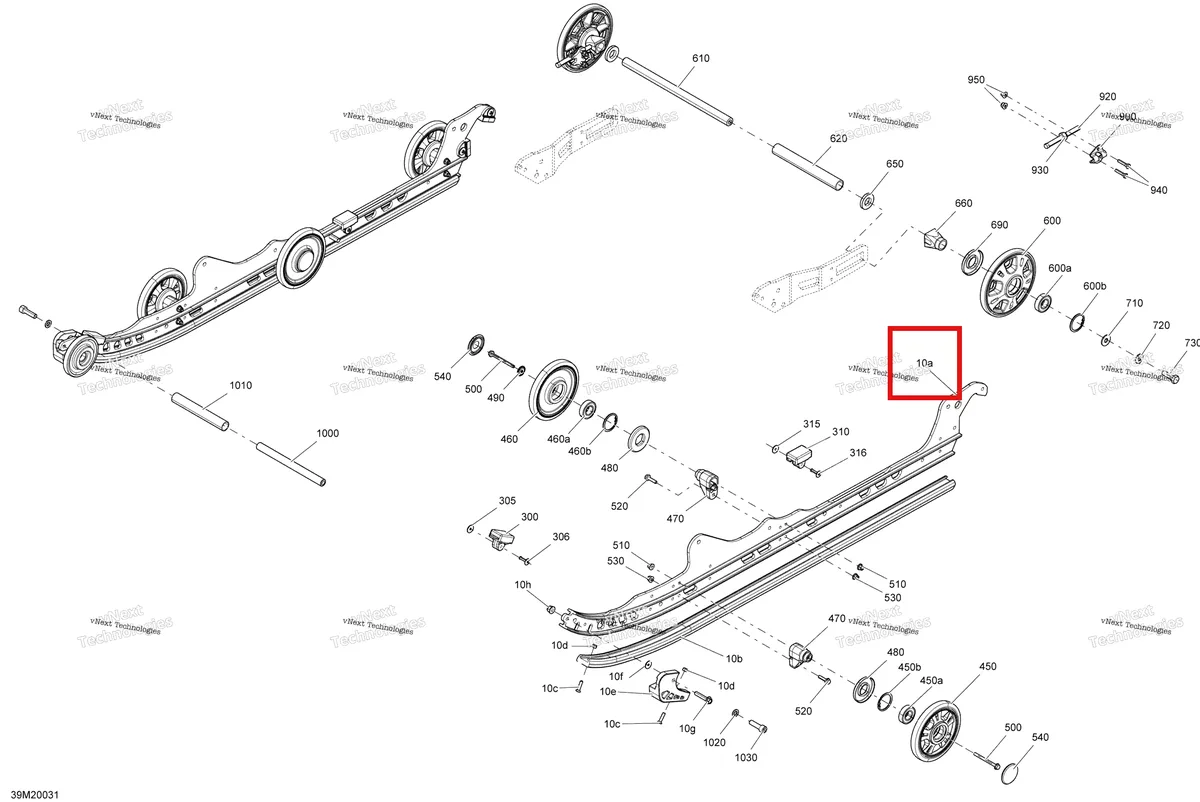 Деталь 503193899 на схеме узла 2020 Ski-Doo RENEGADE 600 CARB Suspension, Rear - Upper Section