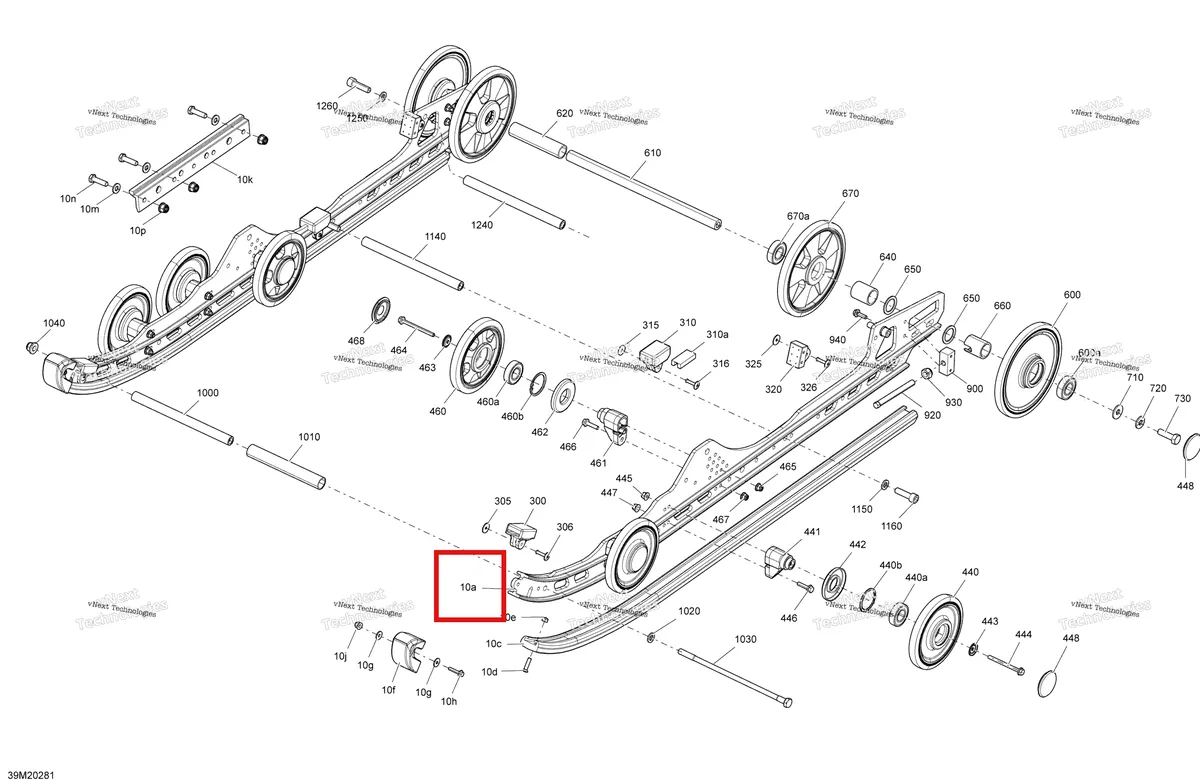 Деталь 503193901 на схеме узла 2020 Ski-Doo MXZ 600R E-TEC - XRS Iron Dog Suspension, Rear - Lower Section