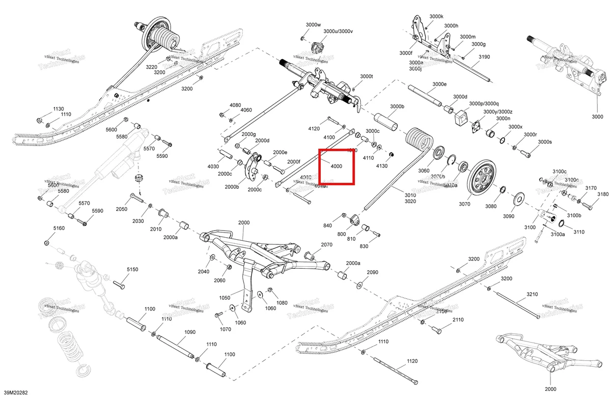 Деталь 503193903 на схеме узла 2020 Ski-Doo MXZ 600R E-TEC - XRS Iron Dog Suspension, Rear - Upper Section