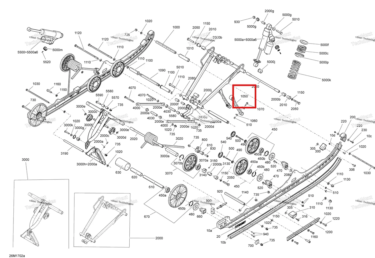Деталь 503193991 на схеме узла 2017 Ski-Doo FREERIDE Rear Suspension - Model 146 And 154