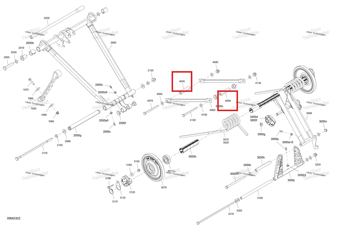 Деталь 503193993 на схеме узла 2027 Ski-Doo TUNDRA - SPORT - 600 EFI - GKVA - Neo Yellow - 15X146X1.6C Track Suspension - Rear - Upper Section