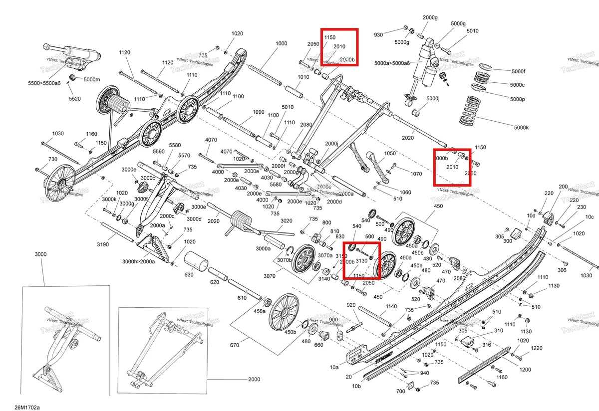 Деталь 503194000 на схеме узла 2017 Ski-Doo FREERIDE Rear Suspension - Model 146 And 154
