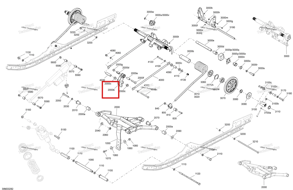 Деталь 503194079 на схеме узла 2020 Ski-Doo MXZ 600R E-TEC - XRS Iron Dog Suspension, Rear - Upper Section