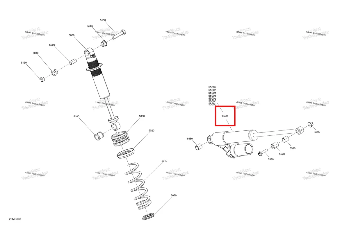Деталь 503194217 на схеме узла 2022 Ski-Doo EXPEDITION XTREME 850 E-TEC Suspension - Rear Shocks