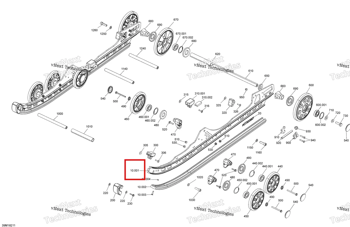 Деталь 503194221 на схеме узла 2018 Ski-Doo MXZ 850 E-TEC Rear Suspension Mxz - 850 E-Tec - Package Blizzard - Inferior