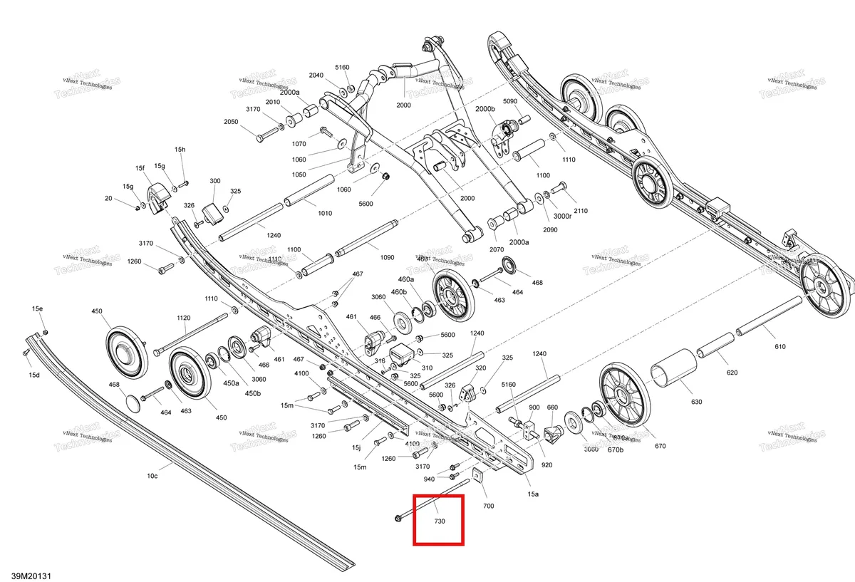 Деталь 503194265 на схеме узла 2020 Ski-Doo FREERIDE 137 850 E-TEC Suspension, Rear - Lower Section