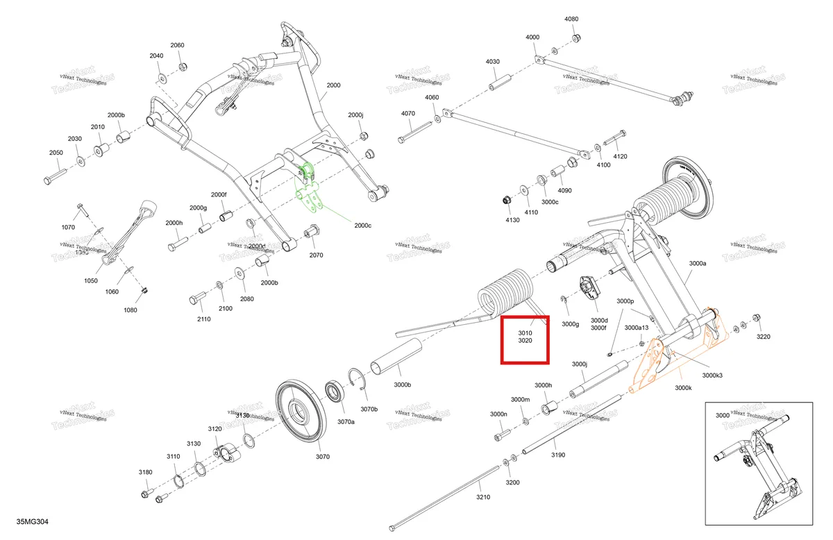 Деталь 503194340 на схеме узла 2027 Ski-Doo EXPEDITION - XTREM - 850 E-TEC - ADVA - Deep Black - 20X154X1.8CST8 Track Suspension - Rear - Upper Section