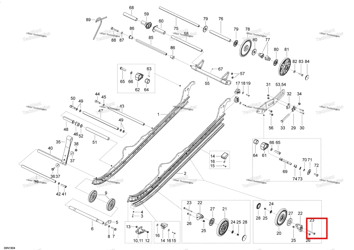 Деталь 503194351 на схеме узла 2019 Ski-Doo EXPEDITION LE-SE 600HO E-TEC Rear Suspension - Lower Section - Se