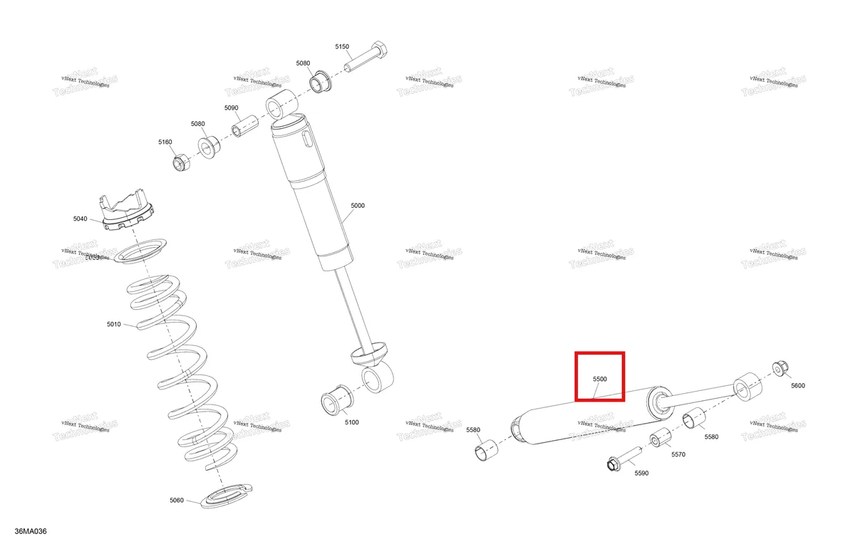 Деталь 503194373 на схеме узла 2021 Ski-Doo SUMMIT 850 E-TEC - SP Suspension - Rear Shocks
