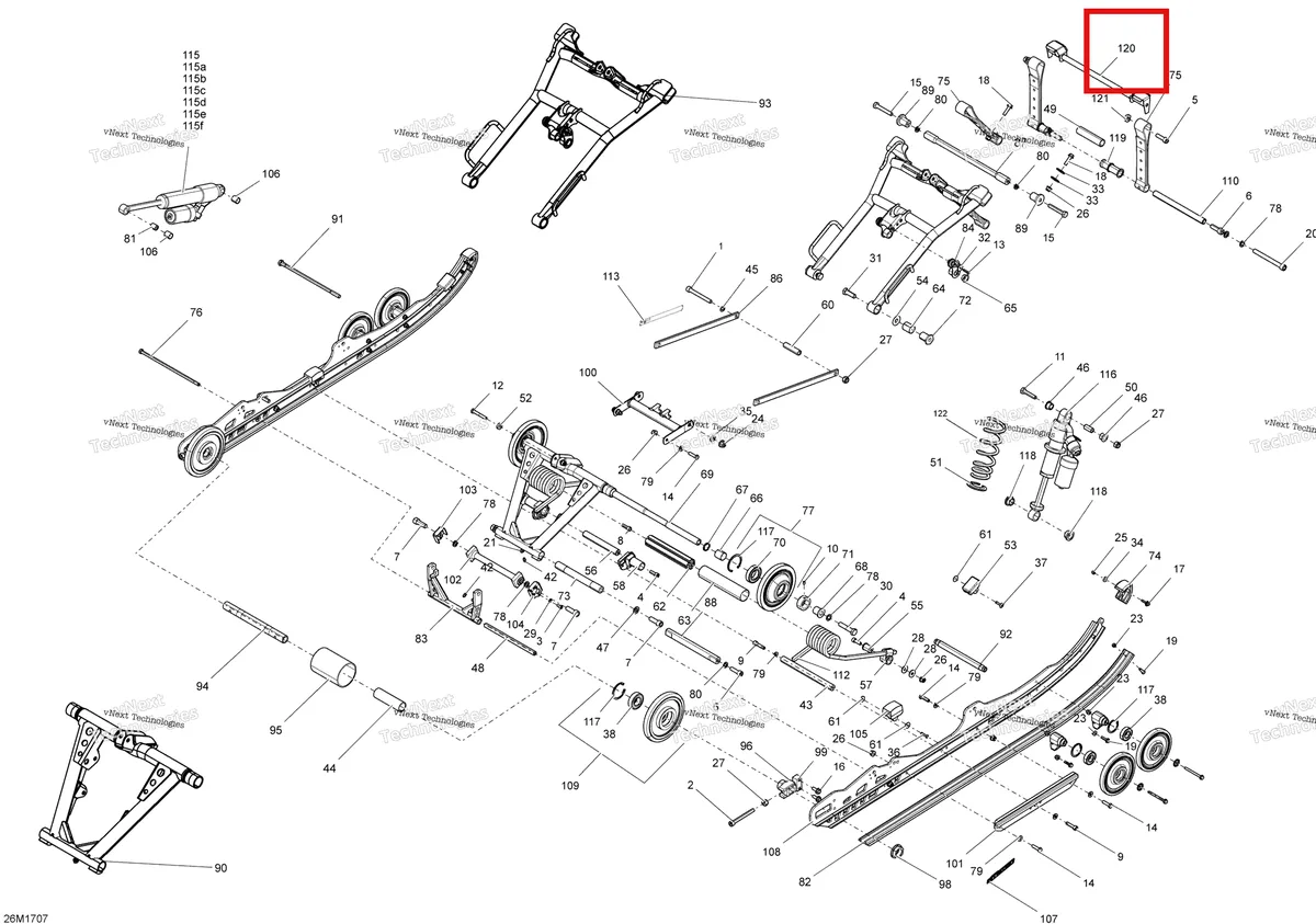Деталь 503194427 на схеме узла 2017 Ski-Doo MXZ 600 RS Rear Suspension