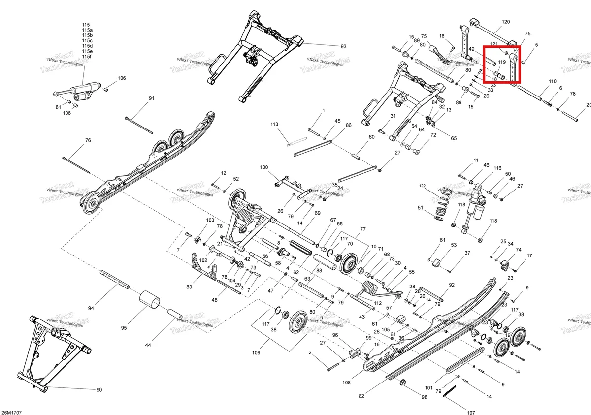 Деталь 503194432 на схеме узла 2017 Ski-Doo MXZ 600 RS Rear Suspension