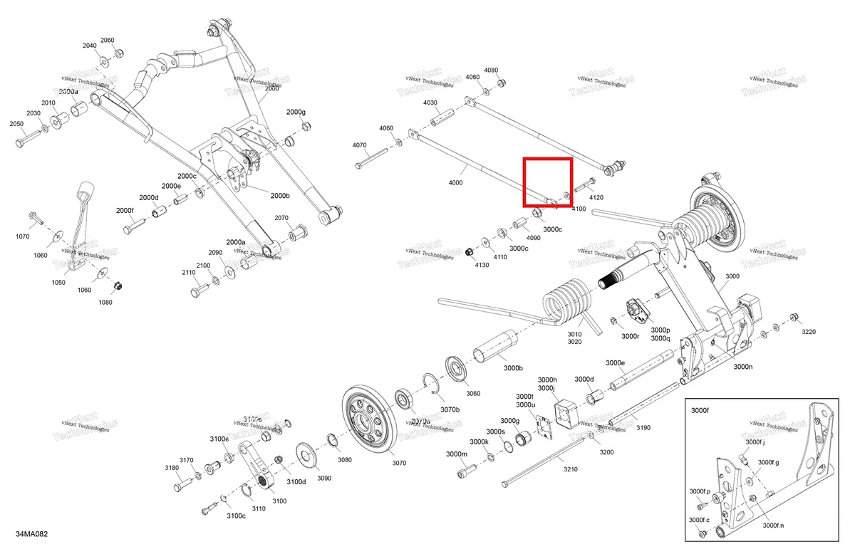 Деталь 503194529 на схеме узла 2021 Ski-Doo MXZ 600R E-TEC - TNT Suspension - Rear - Upper Section