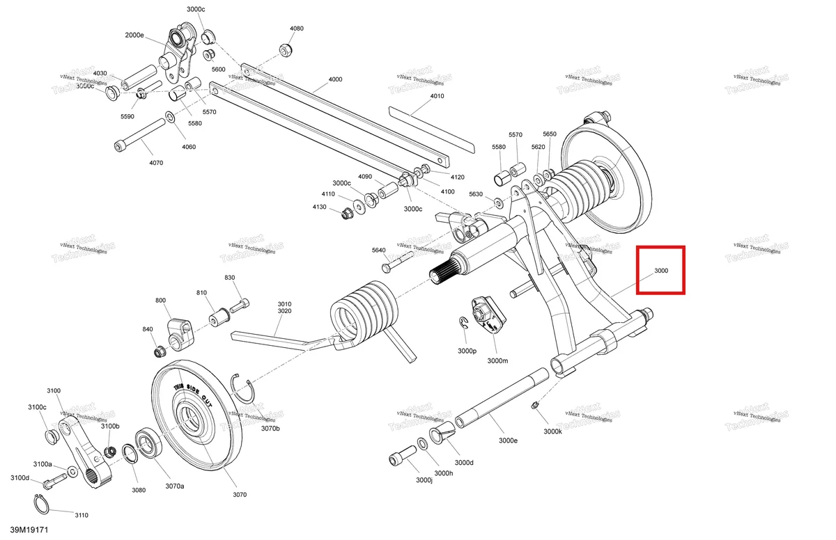 Деталь 503194552 на схеме узла 2019 Ski-Doo MXZ 600 RACING Rear Suspension - 600 Racing Upper Parts