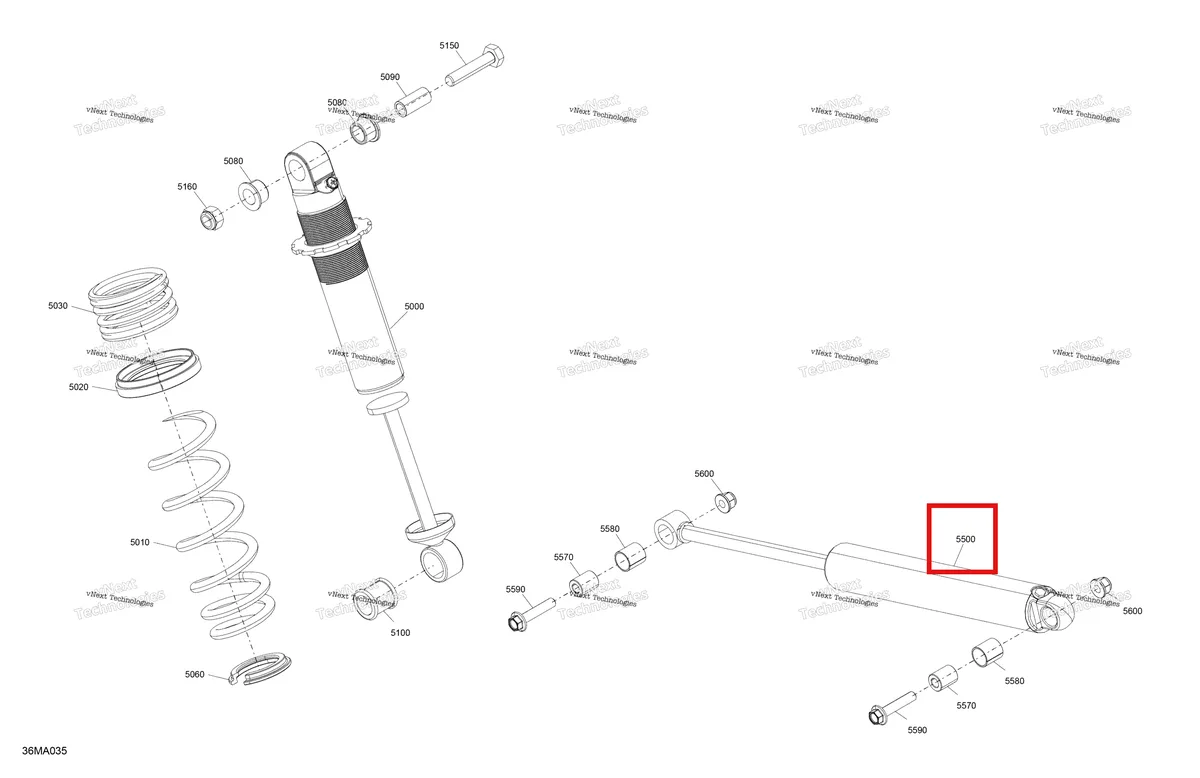 Деталь 503194667 на схеме узла 2021 Ski-Doo MXZ 850 E-TEC - TNT Suspension - Rear Shocks
