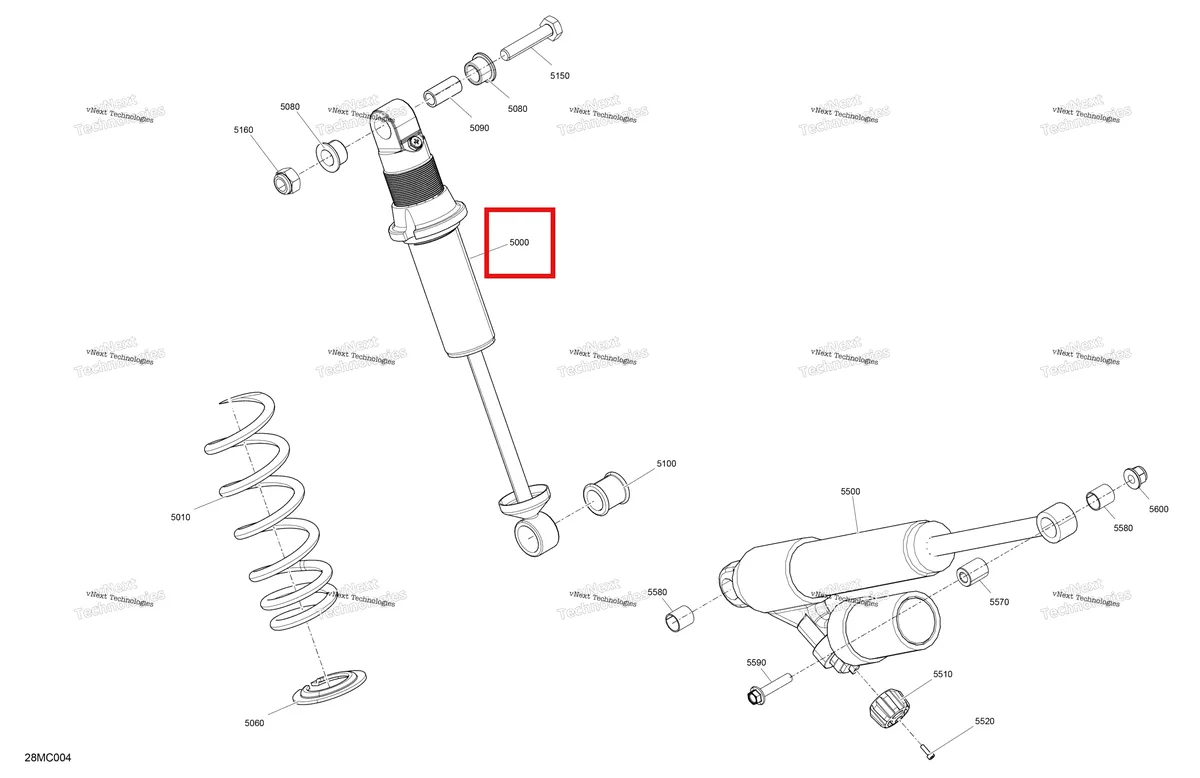 Деталь 503194749 на схеме узла 2023 Ski-Doo BACKCOUNTRY 850 E-TEC - X Suspension - Rear Shocks