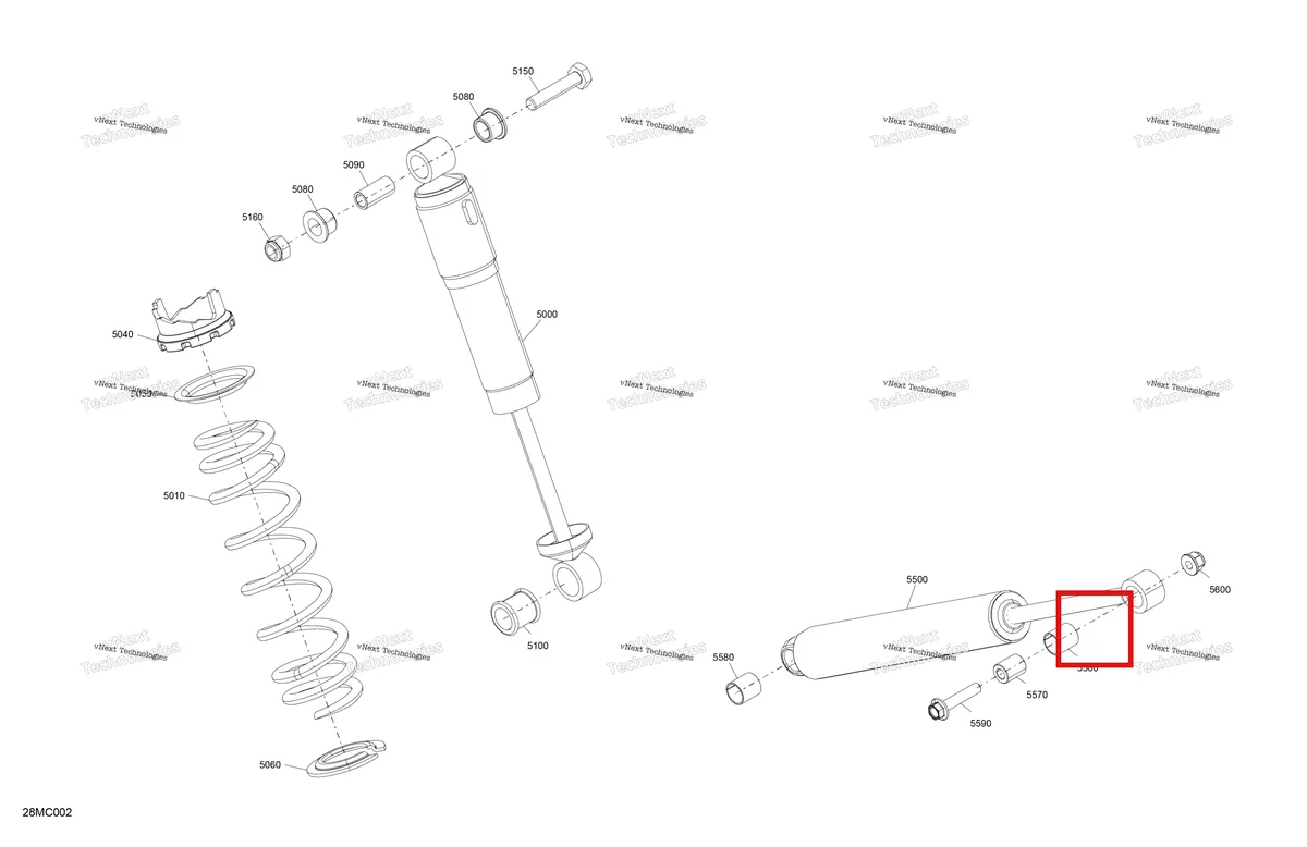 Деталь 503194750 на схеме узла 2023 Ski-Doo BACKCOUNTRY 600R E-TEC - STD Suspension - Rear Shocks
