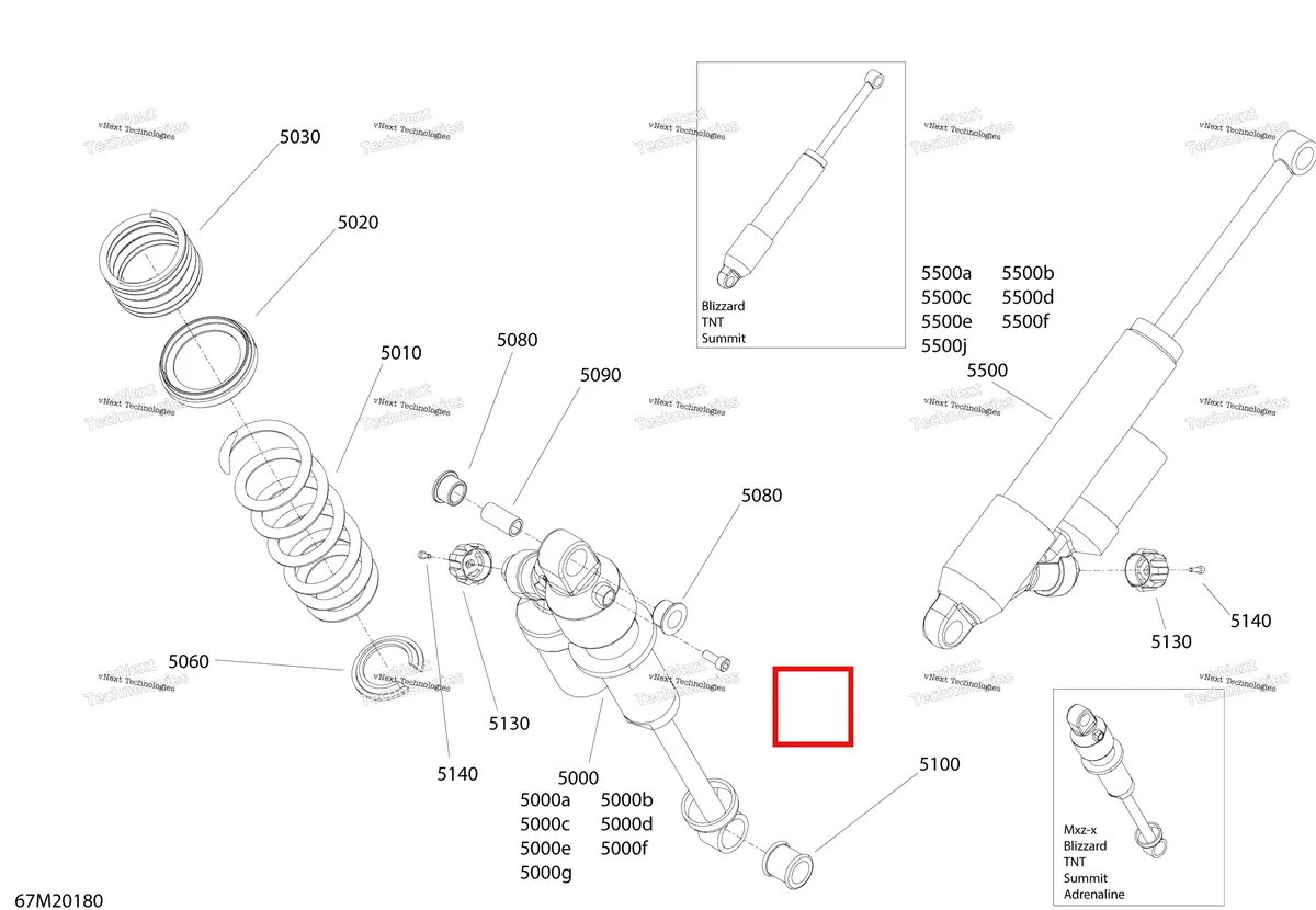 Деталь 503194789 на схеме узла 2020 Ski-Doo FREERIDE 154 850 E-TEC Suspension, Rear - Shocks