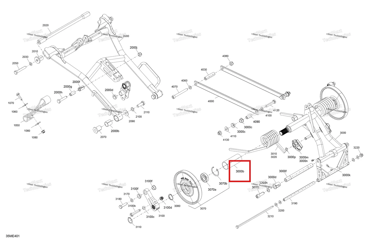 Деталь 503194817 на схеме узла 2025 Ski-Doo MXZ - RACING - 600 RS - BMSA - Neo Yellow Suspension - Rear - Upper Section