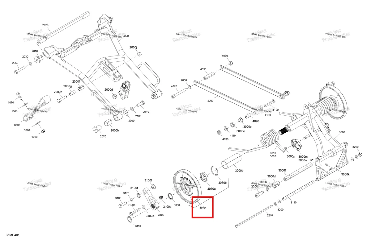 Деталь 503194819 на схеме узла 2025 Ski-Doo MXZ - RACING - 600 RS - BMSA - Neo Yellow Suspension - Rear - Upper Section