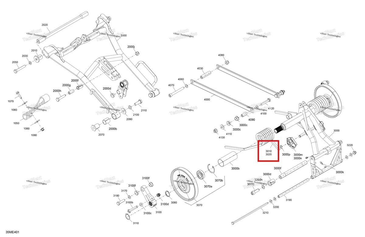 Деталь 503195371 на схеме узла 2025 Ski-Doo MXZ - RACING - 600 RS - BMSA - Neo Yellow Suspension - Rear - Upper Section