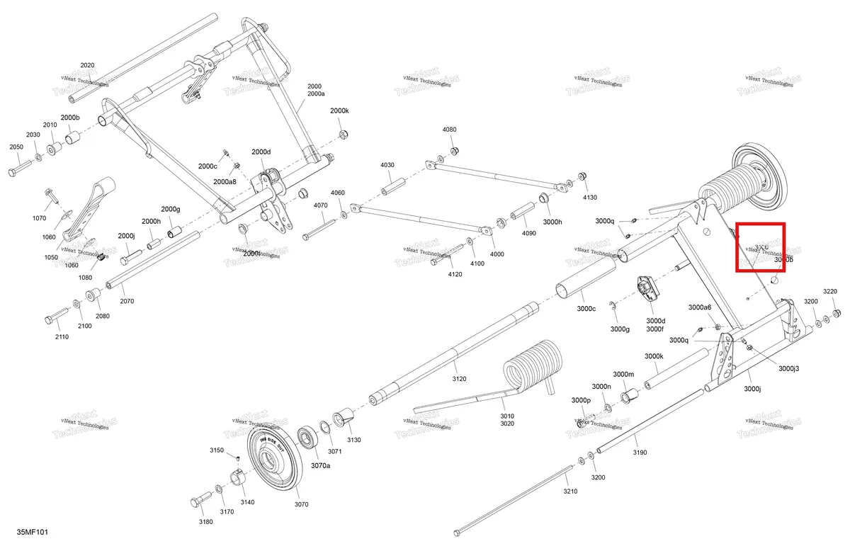Деталь 503195402 на схеме узла 2026 Ski-Doo SKANDIC - SPORT - 600 EFI - AJTA - Neo Yellow - 20X154X1.25WT Track Suspension - Rear - Upper Section