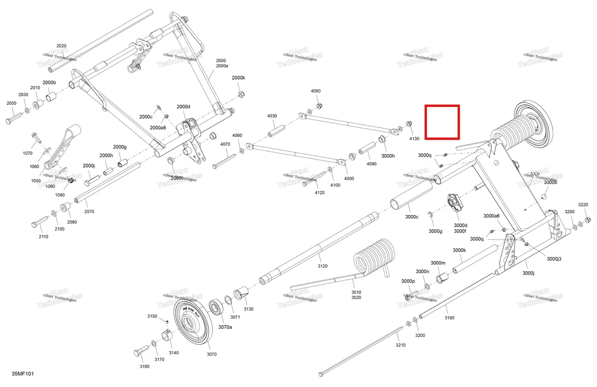 Деталь 503195490 на схеме узла 2026 Ski-Doo SKANDIC - LE - 600 ACE - AKTA - Deep Black - 20X154X1.5CST Track Suspension - Rear - Upper Section