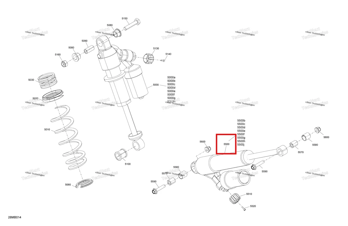Деталь 503195495 на схеме узла 2022 Ski-Doo MXZ 600R E-TEC - XRS Suspension - Rear Shocks