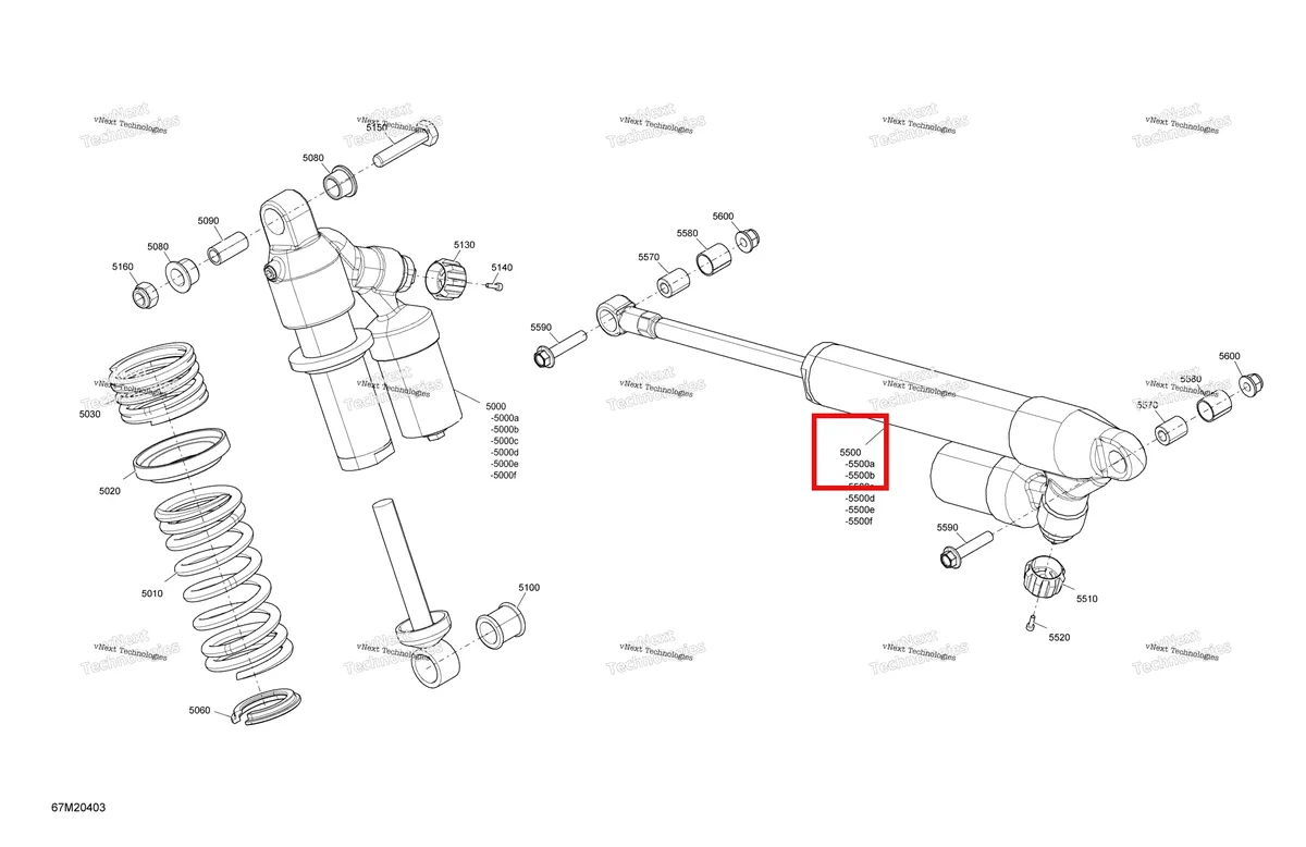 Деталь 503195501 на схеме узла 2020 Ski-Doo RENEGADE 850 E-TEC - XRS rMotion X Suspension, Rear - Shocks