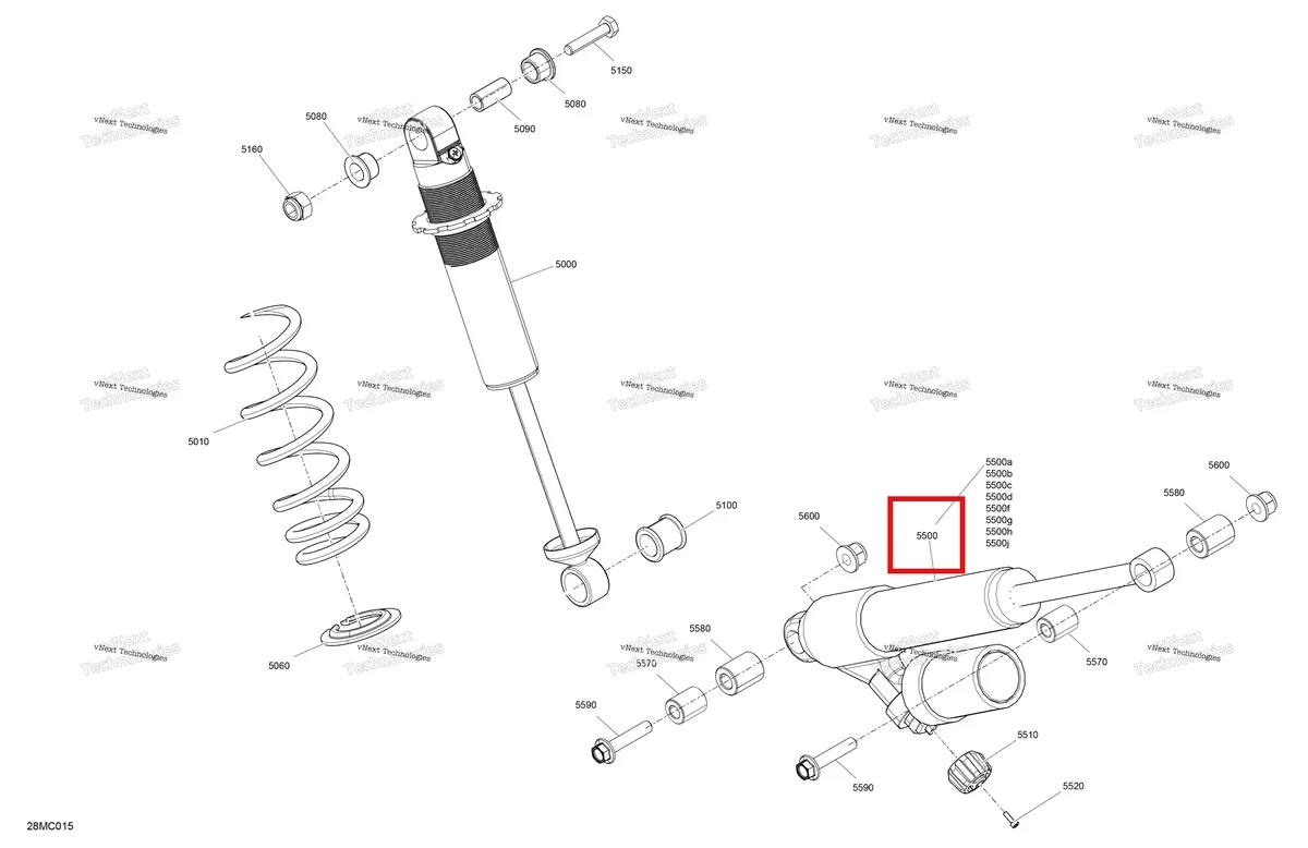 Деталь 503195503 на схеме узла 2023 Ski-Doo RENEGADE 600R E-TEC - X Suspension - Rear Shocks