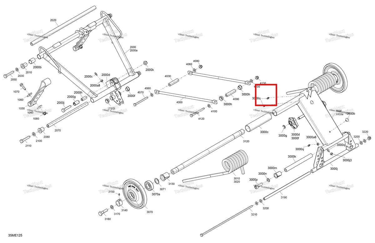Деталь 503195509 на схеме узла 2025 Ski-Doo EXPEDITION - 850 E-TEC - Xtreme - ADSB - Deep Black - 154X20X1.8CST8 Track Suspension - Rear - Upper Section