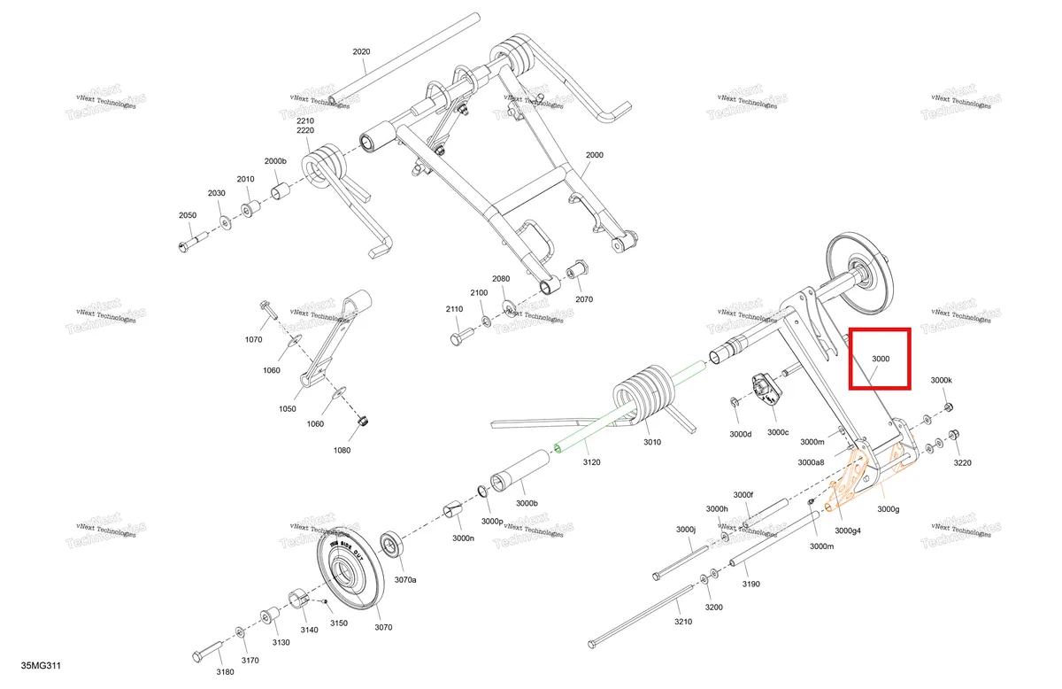 Деталь 503195595 на схеме узла 2027 Ski-Doo MXZ - NEO + - 600 EFI - 55 - BPVA - Deep Black - 15X120X1.25RS Track Suspension - Rear - Upper Section