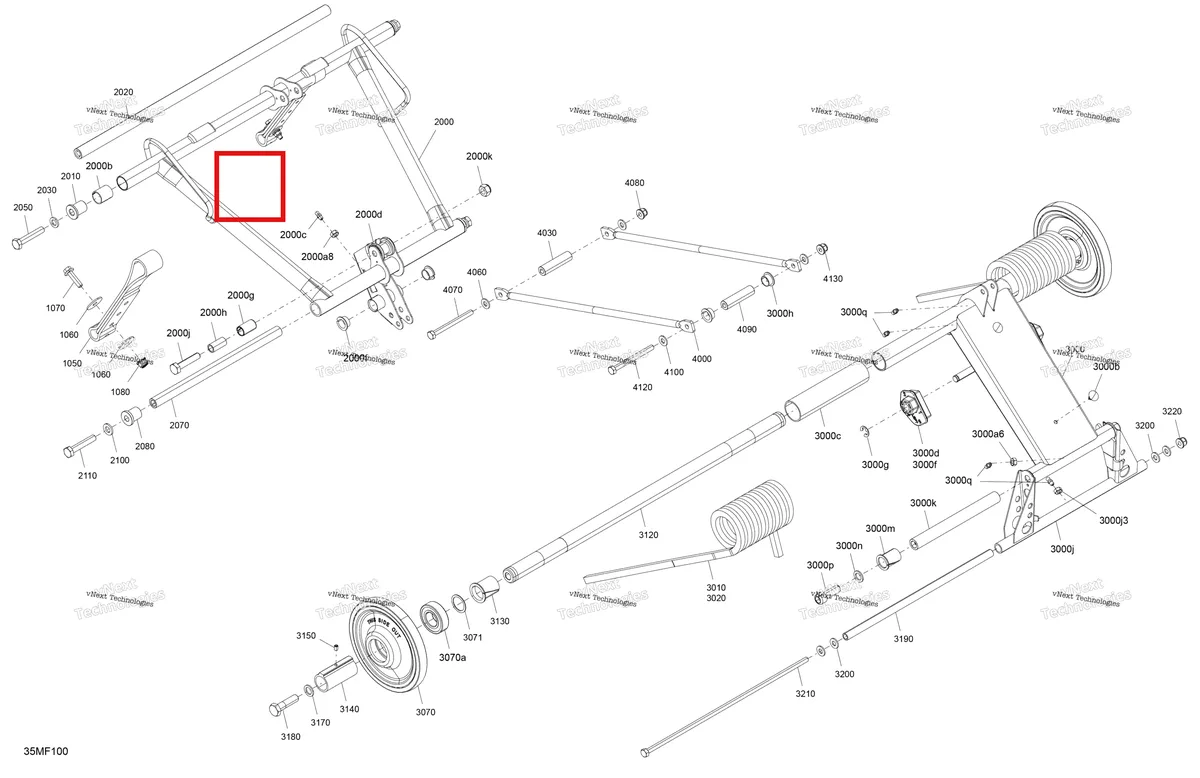 Деталь 503195666 на схеме узла 2026 Ski-Doo SKANDIC - LE - 600R E -TEC - ALTA - Deep Black - 24X154X1.5CST Track Suspension - Rear - Upper Section