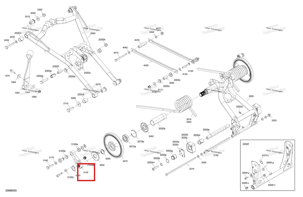 Деталь 503195798 на схеме узла 2022 Ski-Doo RENEGADE 850 E-TEC - X Suspension - Rear - Upper Section - With Quick Adjust System