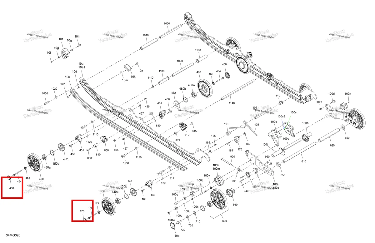 Деталь 503195804 на схеме узла 2027 Ski-Doo TUNDRA - LE - 600 EFI - GDVB - Deep Black - 16X154X1.5CH Track Suspension - Rear - Lower Section