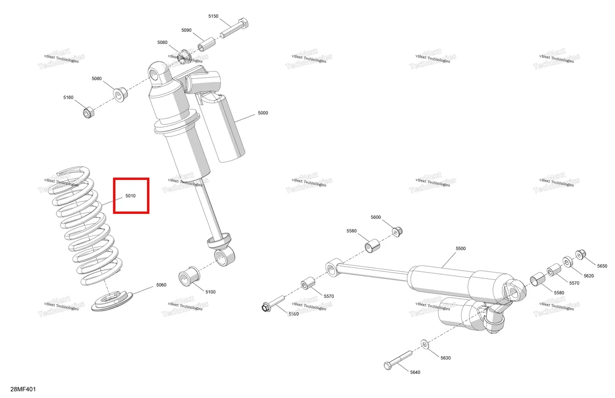 Деталь 503195824 на схеме узла 2026 Ski-Doo MXZ - RACING - 600 RS - BMTA - Neo Yellow - 15X137X1.75R Track Suspension - Rear Shocks