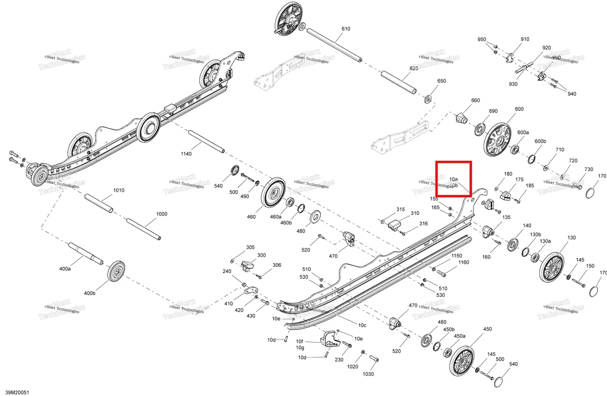 Деталь 503195919 на схеме узла 2020 Ski-Doo TUNDRA 600 ACE Suspension, Rear - Upper Section - Lt