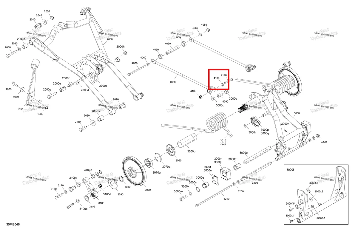 Деталь 503196038 на схеме узла 2022 Ski-Doo GRAND TOURING 900 ACE - LTD Suspension - Rear - Upper Section
