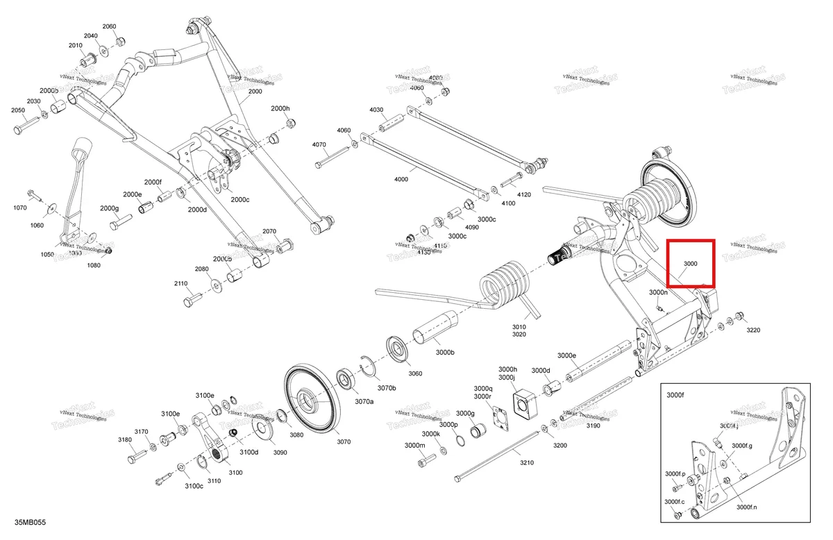 Деталь 503196045 на схеме узла 2022 Ski-Doo RENEGADE 850 E-TEC - X Suspension - Rear - Upper Section - With Quick Adjust System