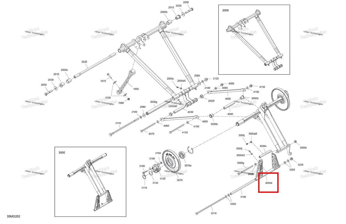Деталь 503196517 на схеме узла 2027 Ski-Doo SUMMIT - HCE - 850 E-TEC - TKVB - Deep Black - 15X154X3P4 Track - SHOT starter Suspension - Rear - Upper Section