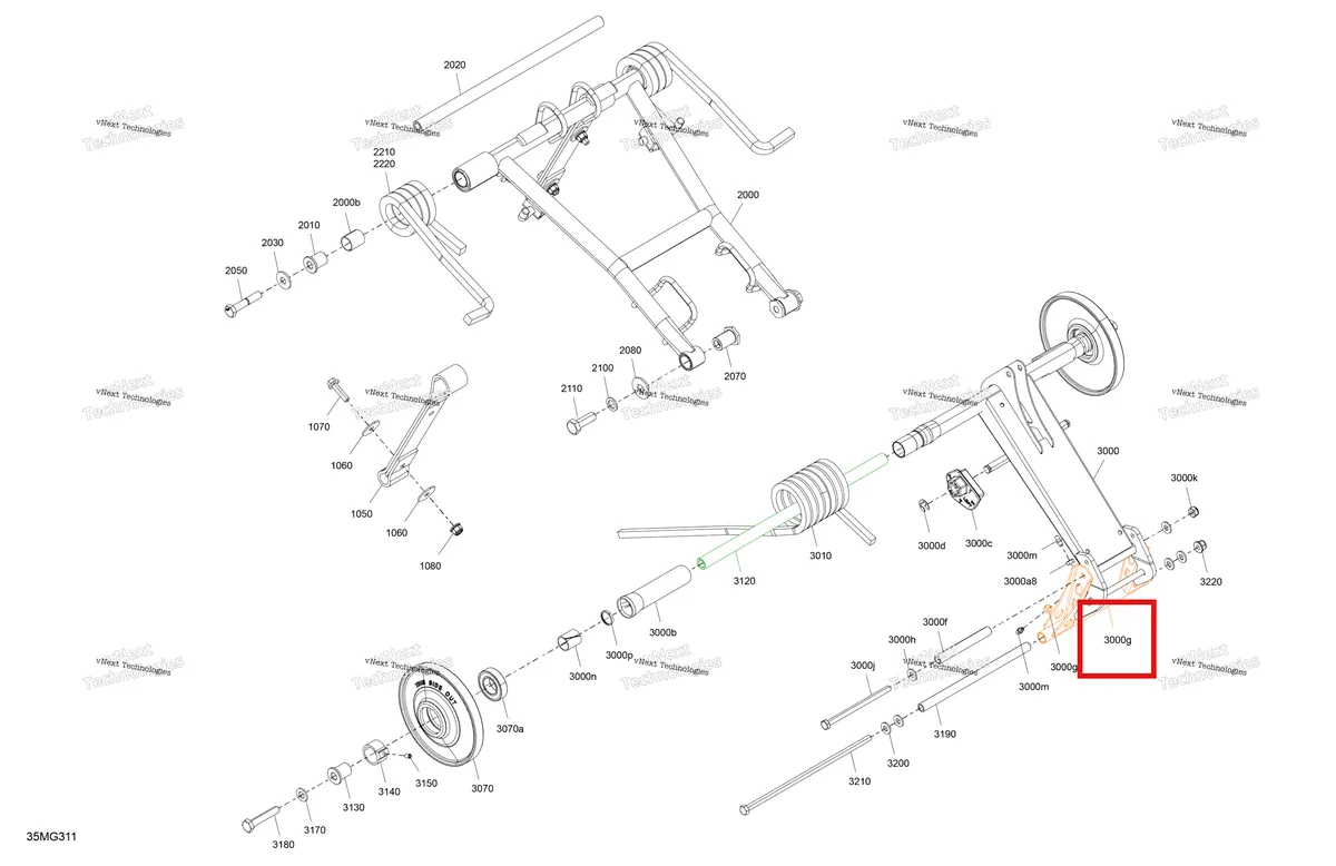 Деталь 503196689 на схеме узла 2027 Ski-Doo MXZ - NEO + - 600 EFI - 55 - BPVA - Deep Black - 15X120X1.25RS Track Suspension - Rear - Upper Section
