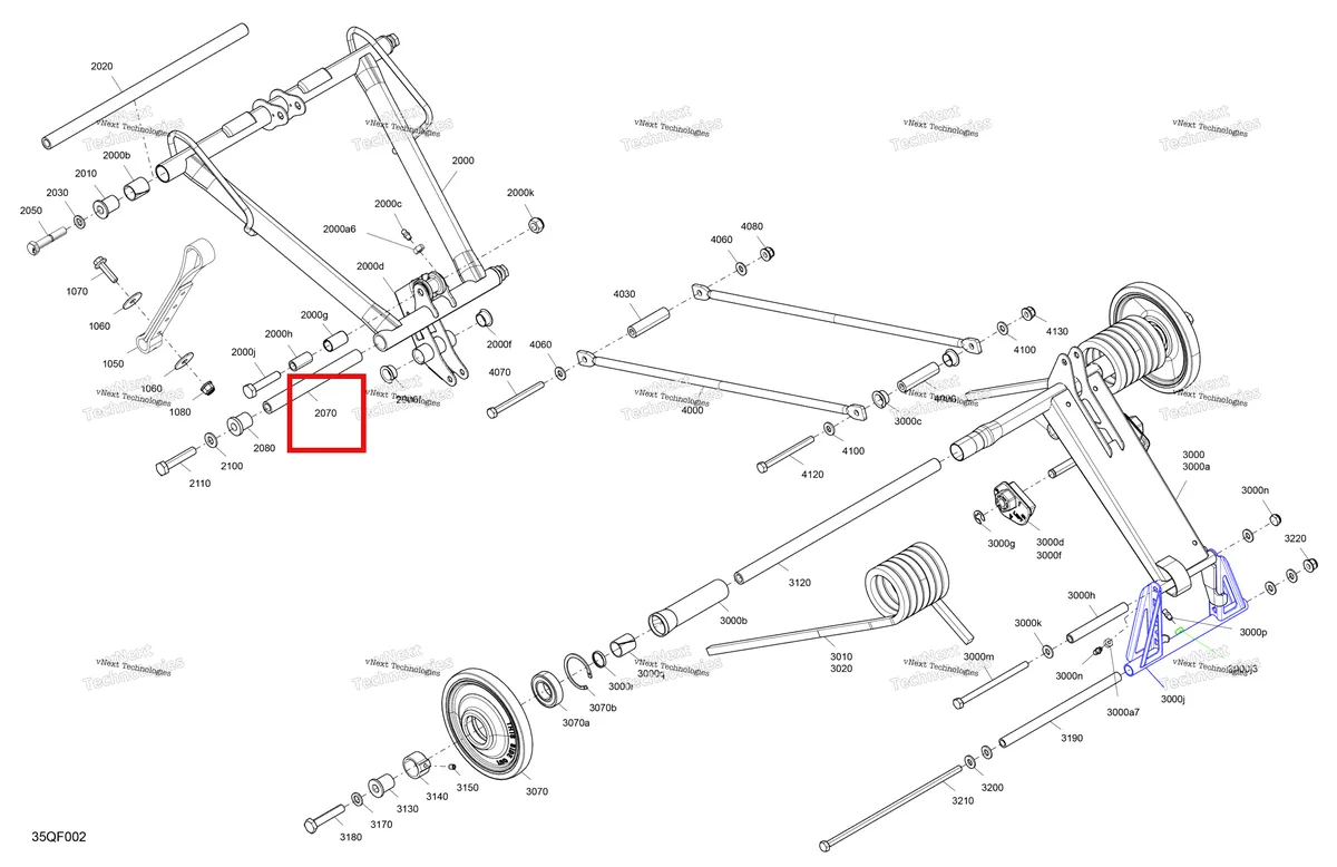 Деталь 503196709 на схеме узла 2026 Ski-Doo EXPEDITION - SPORT - ESTB - Bright White - 15X137X1.6C Track Suspension - Rear - Upper Section