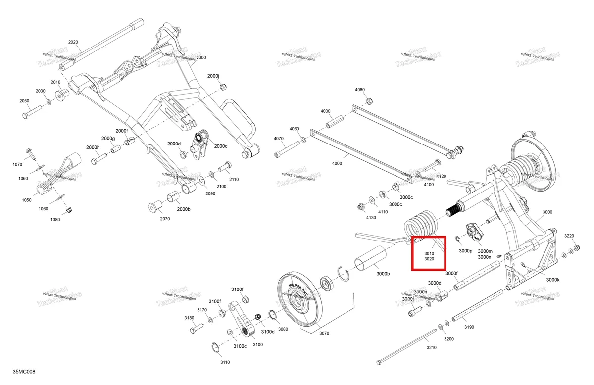 Деталь 503196718 на схеме узла 2023 Ski-Doo MXZ 600RS Suspension - Rear - Upper Section