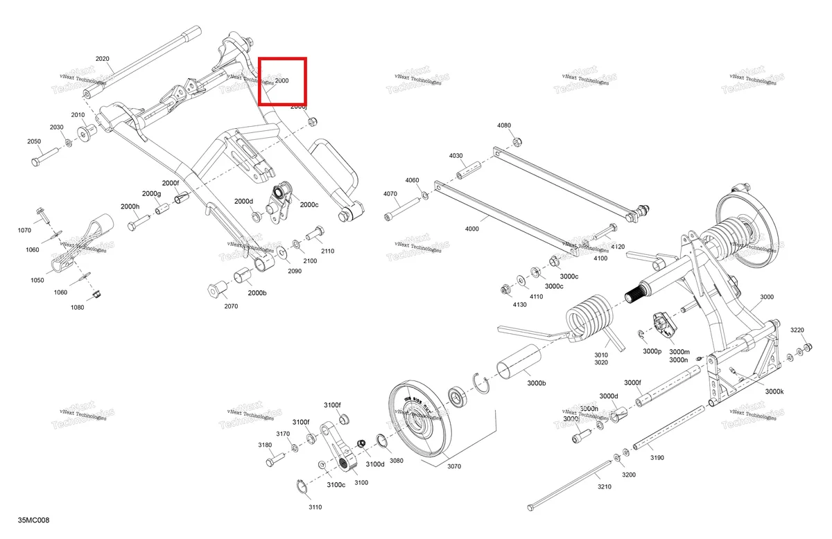 Деталь 503196720 на схеме узла 2023 Ski-Doo MXZ 600RS Suspension - Rear - Upper Section