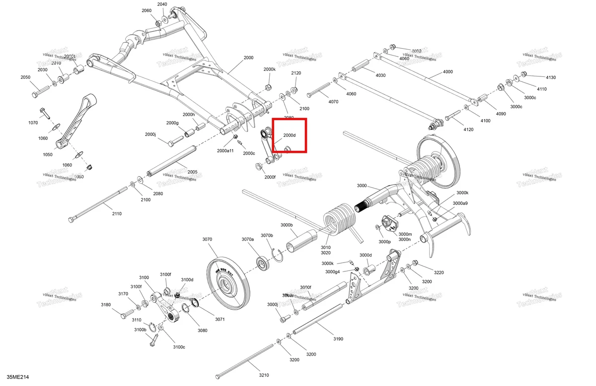 Деталь 503196786 на схеме узла 2025 Ski-Doo SUMMIT - 850 E-TEC Turbo R - HCE - TKSB - Deep Black - 154X15X2.5P Track Suspension - Rear - Upper Section
