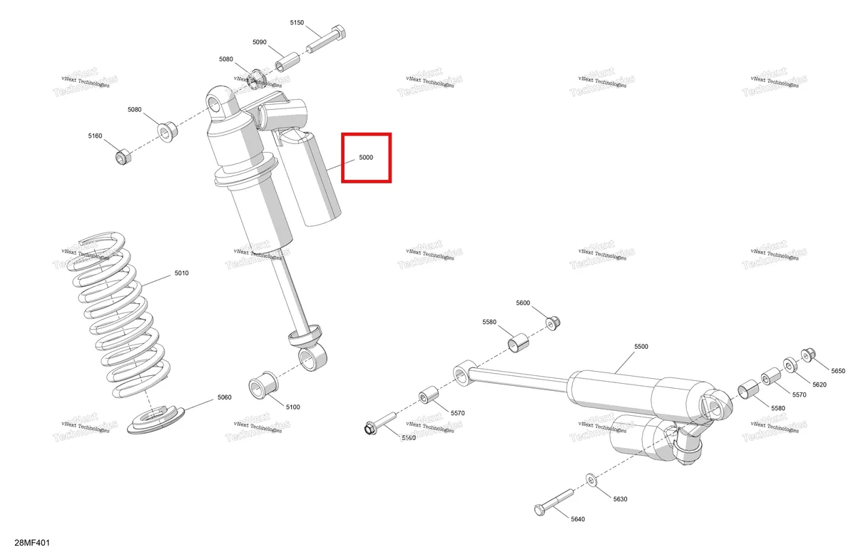 Деталь 503196829 на схеме узла 2026 Ski-Doo MXZ - RACING - 600 RS - BMTA - Neo Yellow - 15X137X1.75R Track Suspension - Rear Shocks
