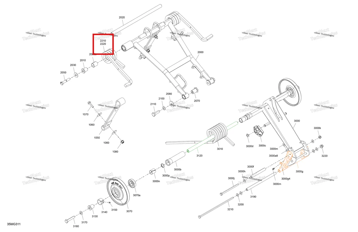 Деталь 503196896 на схеме узла 2027 Ski-Doo MXZ - NEO + - 600 EFI - 55 - BPVA - Deep Black - 15X120X1.25RS Track Suspension - Rear - Upper Section